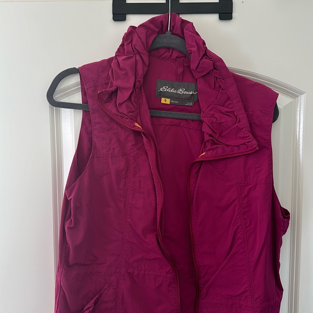 Eddie Bauer pink ruffle vest